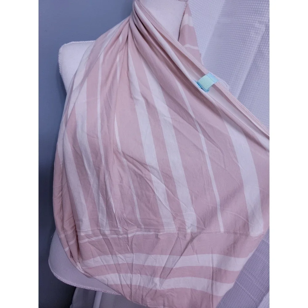 Lululemon Pink Stripe Snap Scarf Wrap Infinity Loop